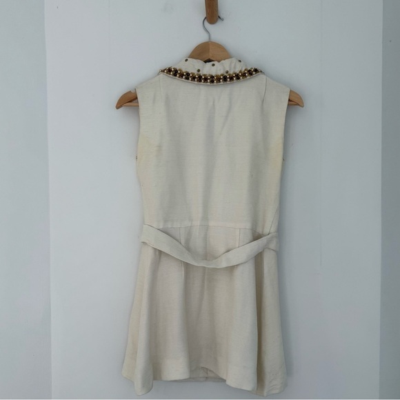 Vintage cream sleeveless beaded blazer dress - Small - Picture 5 of 7